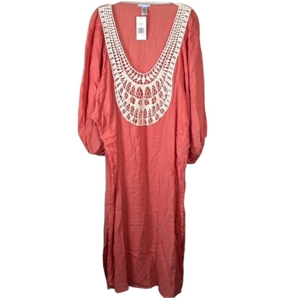 Eberjey Summer Of Love Indra Crochet Swim Cover Up Maxi Dress Size S/M